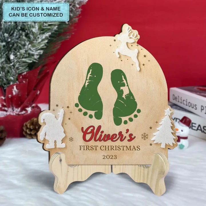 Babys 1st Christmas - Personalized Custom 1 Layer Wooden Sign - Christmas Gift For Family, Family Members