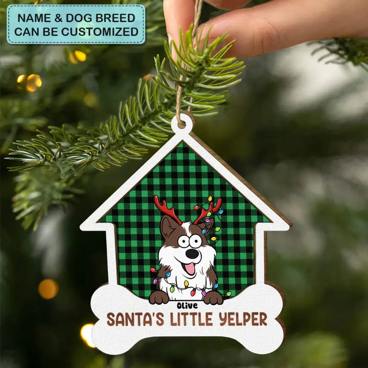 Santa's Little Yelper - Personalized Custom Wood Ornament - Christmas Gift For Dog Lover, Dog Mom, Dog Dad, Dog Owner