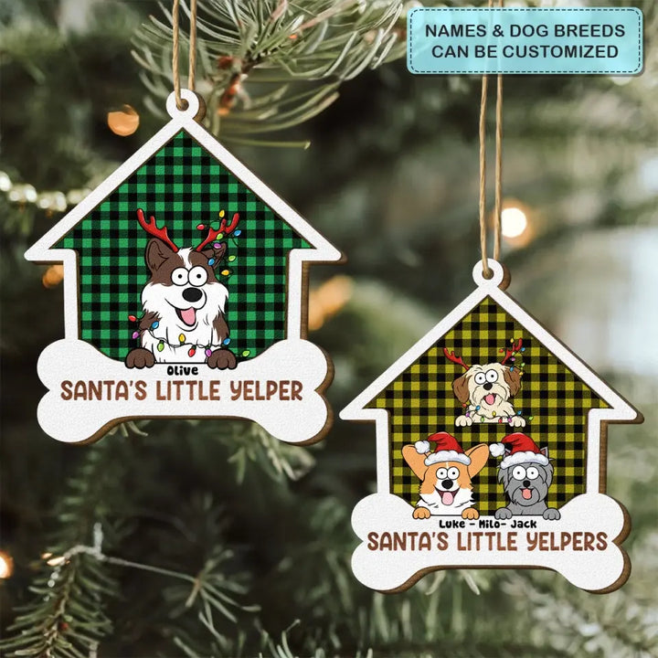 Santa's Little Yelper - Personalized Custom Wood Ornament - Christmas Gift For Dog Lover, Dog Mom, Dog Dad, Dog Owner