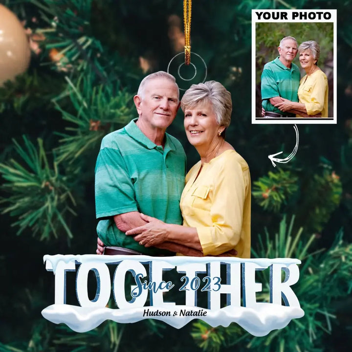 Together Since - Personalized Custom Photo Mica Ornament - Christmas Gift For Family Members, Wife, Husband, Couple AGCDM021