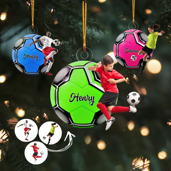 Soccer Players - Personalized Custom Photo Mica Ornament - Christmas Gift For Soccer Players, Soccer Lovers, Family Members AGCHD032