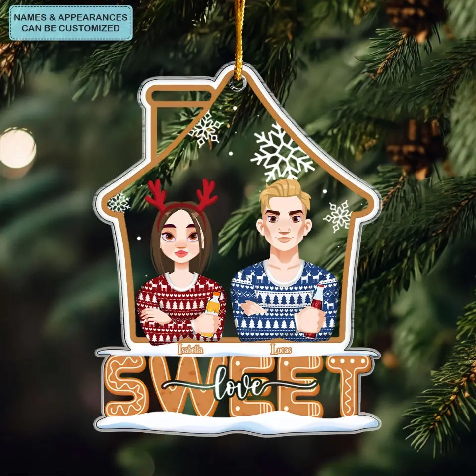 Home Sweet Love - Personalized Custom Mica Ornament - Christmas Gift For Couple, Husband, Wife, Family Members