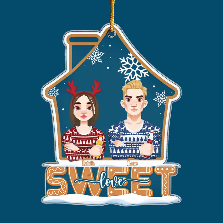 Home Sweet Love - Personalized Custom Mica Ornament - Christmas Gift For Couple, Husband, Wife, Family Members