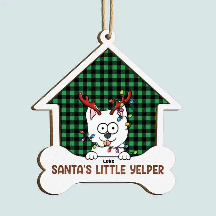 Santa's Little Yelper - Personalized Custom Wood Ornament - Christmas Gift For Dog Lover, Dog Mom, Dog Dad, Dog Owner