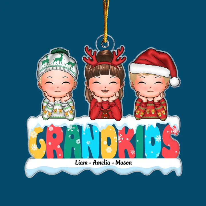 My Lovely Grandkids - Personalized Custom Mica Ornament - Christmas Gift For Grandma, Mom, Family Members CLA0HT005