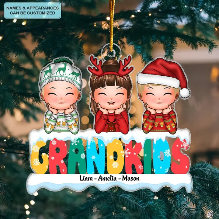 My Lovely Grandkids - Personalized Custom Mica Ornament - Christmas Gift For Grandma, Mom, Family Members CLA0HT005