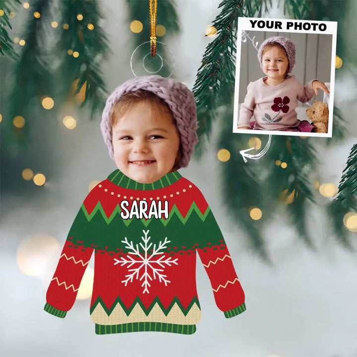 Kid Ugly Sweater - Personalized Custom Mica Ornament - Christmas Gift For Kid, Family Members AGCPD053