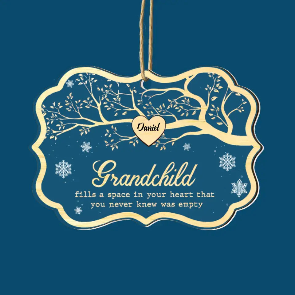Grandchildren Fill A Space In Your Heart - Personalized Custom 2-Layer Mix Ornament - Christmas Gift For Grandma, Mom, Family Members