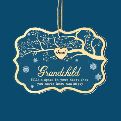 Grandchildren Fill A Space In Your Heart - Personalized Custom 2-Layer Mix Ornament - Christmas Gift For Grandma, Mom, Family Members