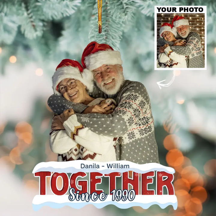 Together Since - Personalized Custom Photo Mica Ornament - Christmas Gift For Couple, Wife, Husband AGCHT003