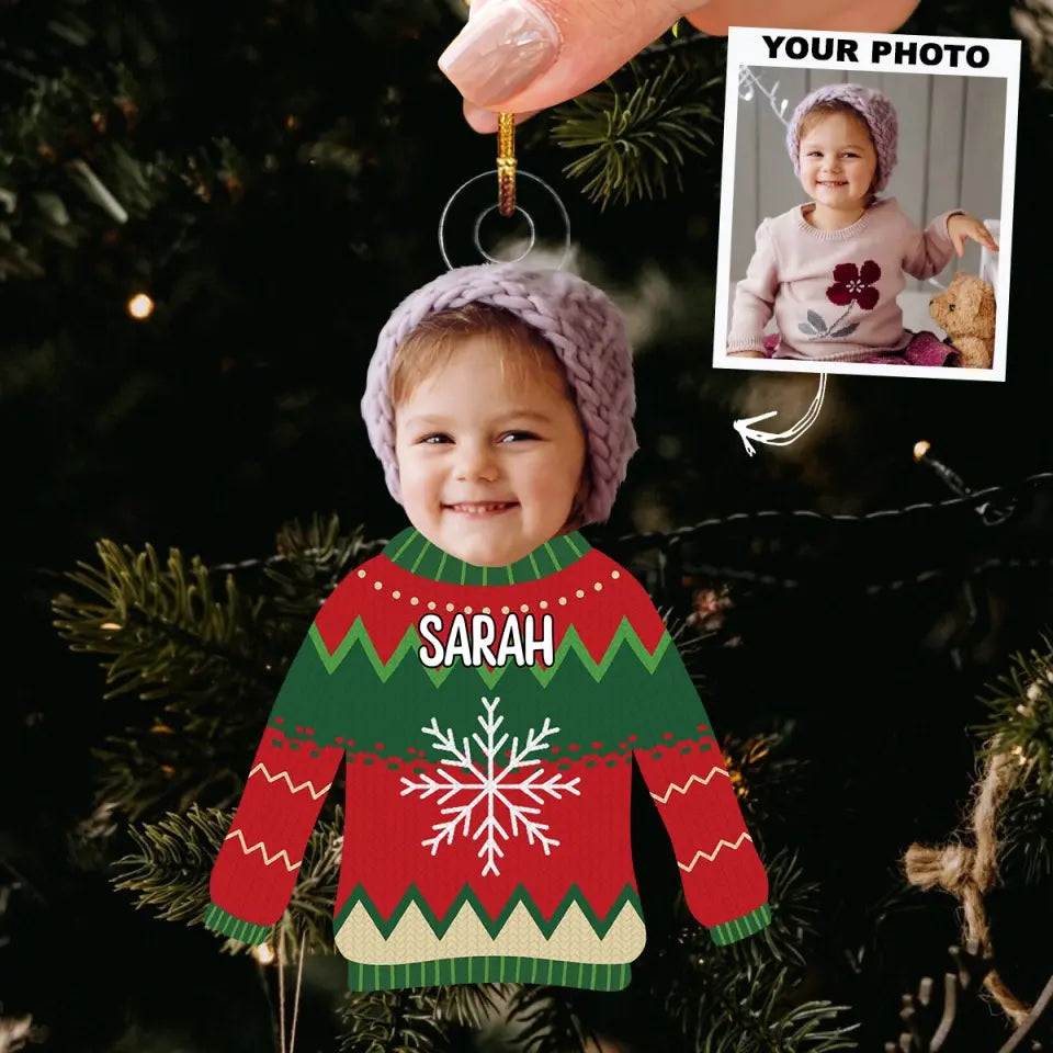 Kid Ugly Sweater - Personalized Custom Mica Ornament - Christmas Gift For Kid, Family Members AGCPD053
