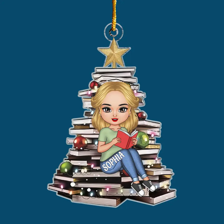 Christmas Tree Book - Personalized Custom Mica Ornament - Christmas Gift For Reading Lover CLA0PD012