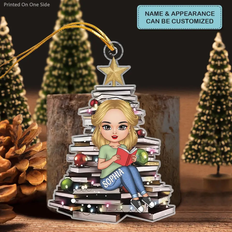 Christmas Tree Book - Personalized Custom Mica Ornament - Christmas Gift For Reading Lover CLA0PD012