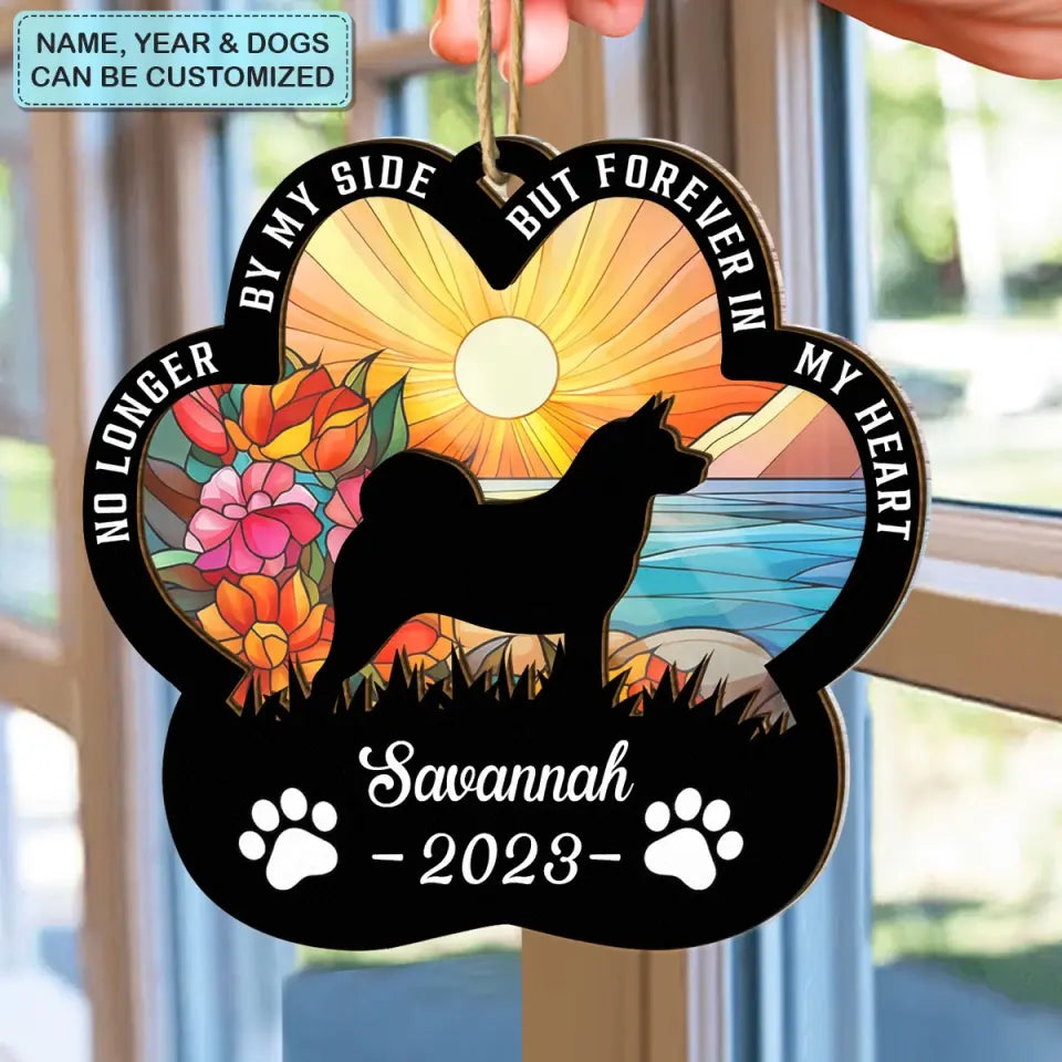 Dog Paw Memorial - Personalized Custom Suncatcher Layer Mix Ornament - Memorial Gift For Dog Lover, Dog Owner