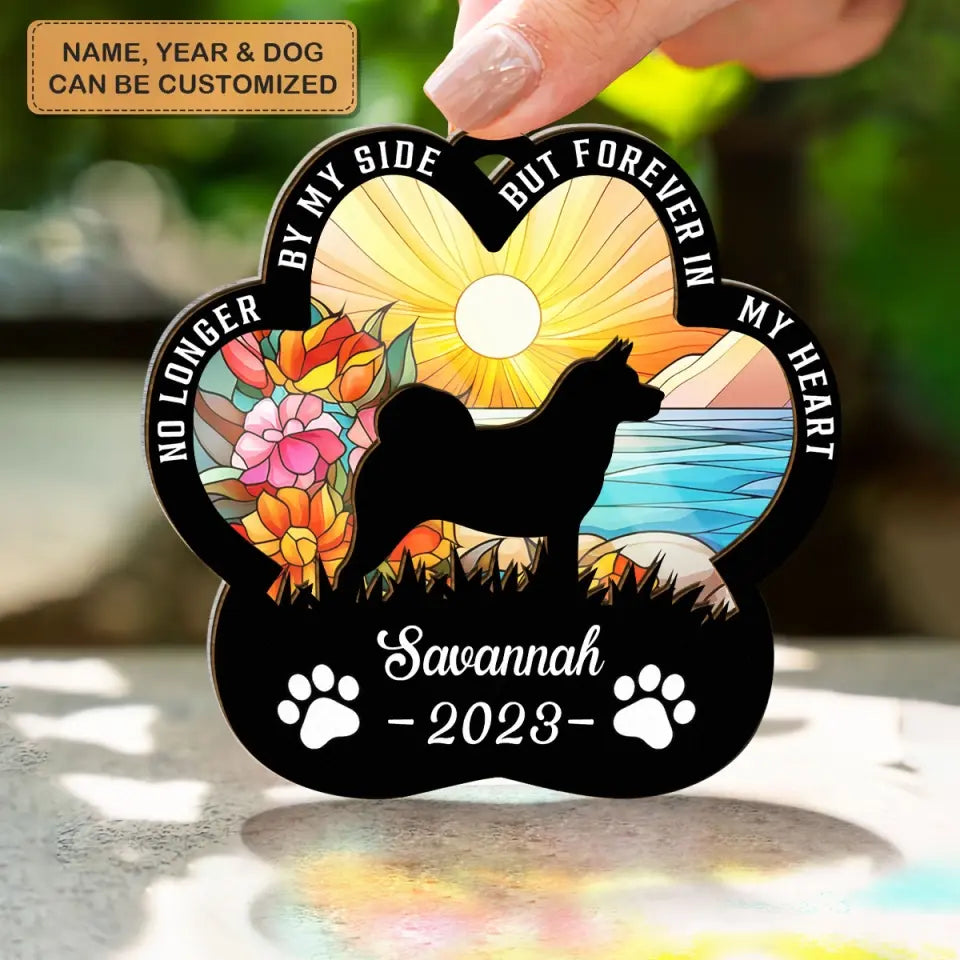 Dog Paw Memorial - Personalized Custom Suncatcher Layer Mix Ornament - Memorial Gift For Dog Lover, Dog Owner