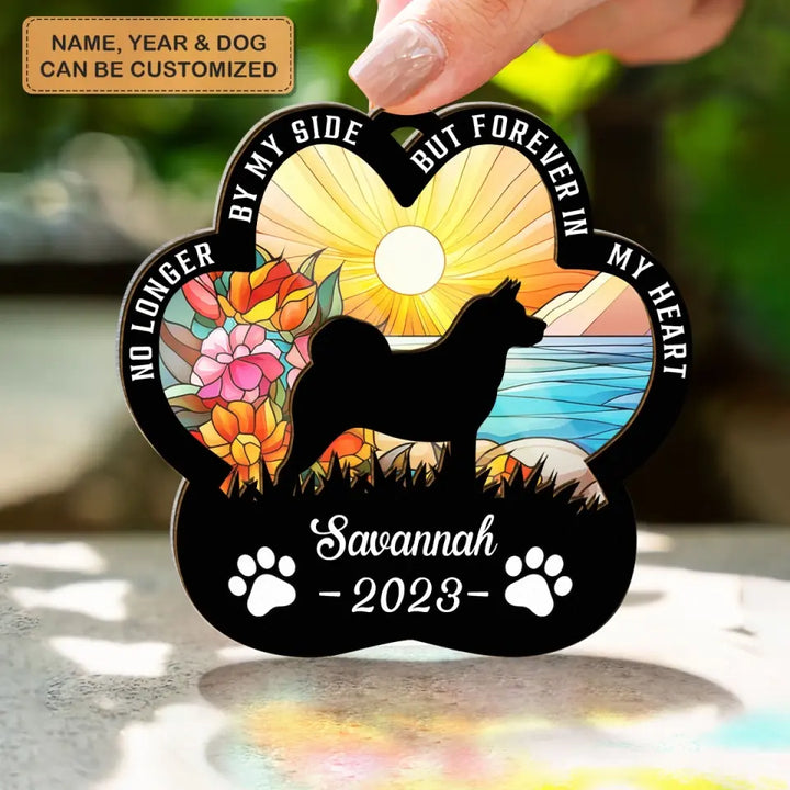 Dog Paw Memorial - Personalized Custom Suncatcher Layer Mix Ornament - Memorial Gift For Dog Lover, Dog Owner