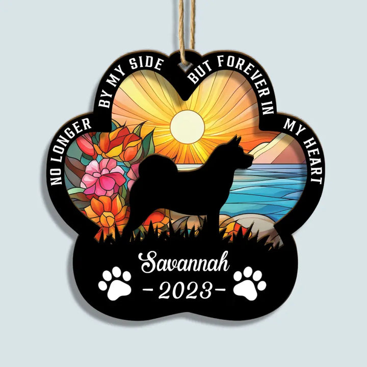 Dog Paw Memorial - Personalized Custom Suncatcher Layer Mix Ornament - Memorial Gift For Dog Lover, Dog Owner