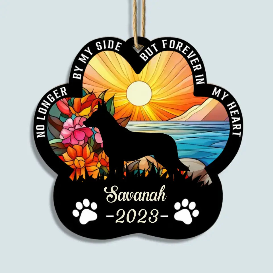 Dog Paw Memorial - Personalized Custom Suncatcher Layer Mix Ornament - Memorial Gift For Dog Lover, Dog Owner
