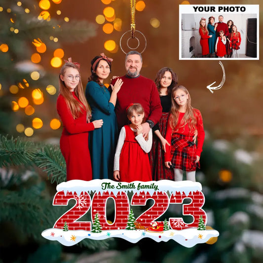 2023 Christmas - Personalized Custom Photo Mica Ornament - Christmas Gift For Family, Family Members AGCDM023