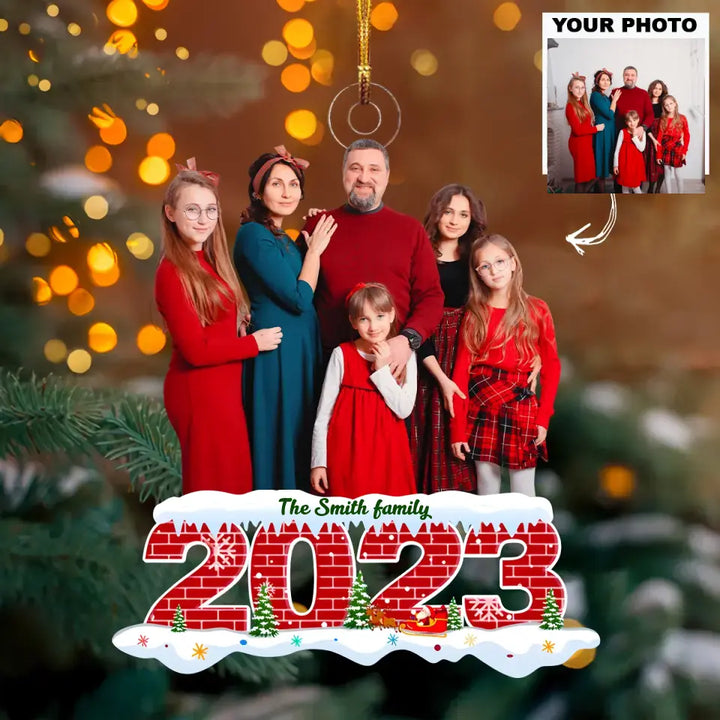 2023 Christmas - Personalized Custom Photo Mica Ornament - Christmas Gift For Family, Family Members AGCDM023