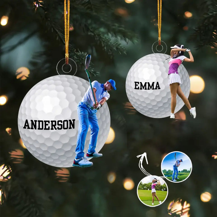 Goft Players - Personalized Custom Photo Mica Ornament - Christmas, Sport Gift For Goft Players, Goft Lovers, Family Members AGCHD030