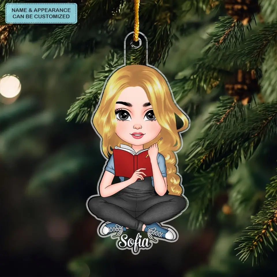 Just A Girl Who Loves Reading - Personalized Custom Mica Ornament - Christmas Gift For Reading Lover CLA0DM002