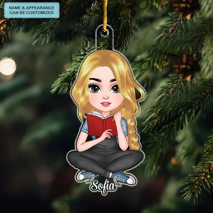 Just A Girl Who Loves Reading - Personalized Custom Mica Ornament - Christmas Gift For Reading Lover CLA0DM002