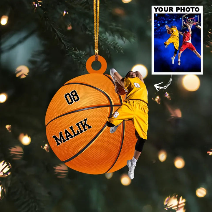 Basketball Players - Personalized Custom Photo Mica Ornament - Christmas Gift For Basketball Players, Basketball Lovers, Family Members AGCHD031