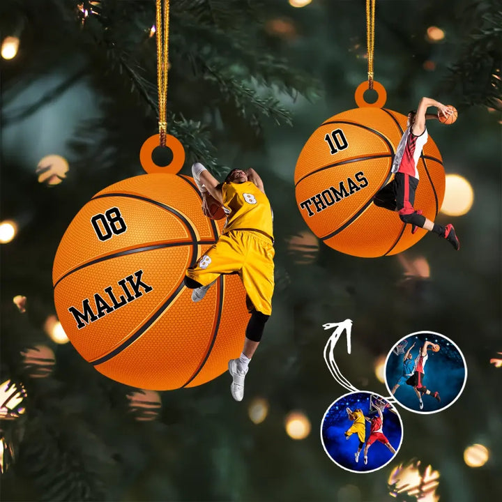 Basketball Players - Personalized Custom Photo Mica Ornament - Christmas Gift For Basketball Players, Basketball Lovers, Family Members AGCHD031