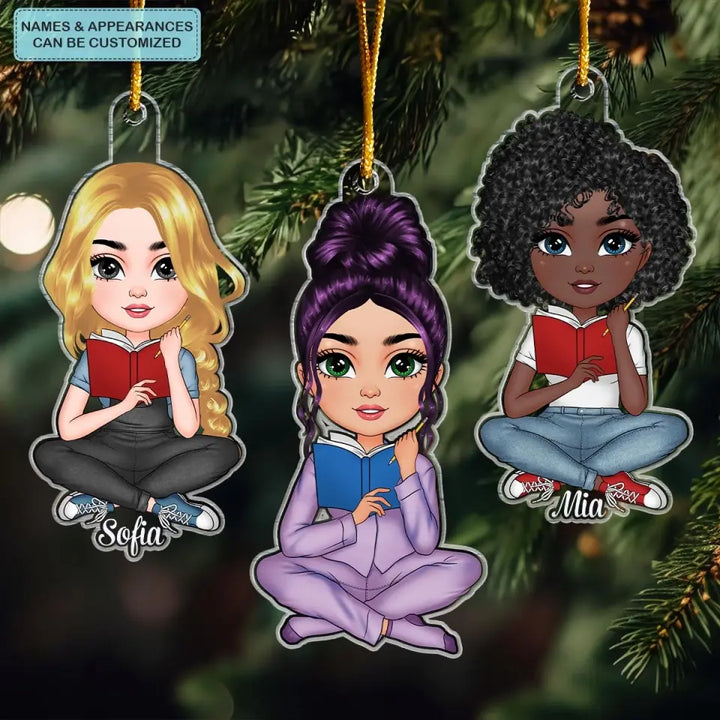 Just A Girl Who Loves Reading - Personalized Custom Mica Ornament - Christmas Gift For Reading Lover CLA0DM002