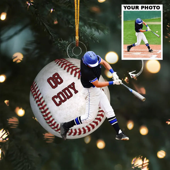 Baseball Players - Personalized Custom Photo Mica Ornament - Christmas Gift For Baseball Players, Baseball Lovers, Family Members AGCHD029
