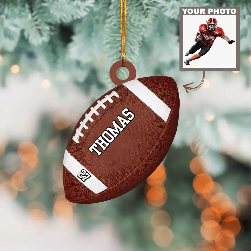 American Football Players - Personalized Custom Photo Mica Ornament - Sport Gift For American Football Players, American Football Lovers, Family Members AGCHD033