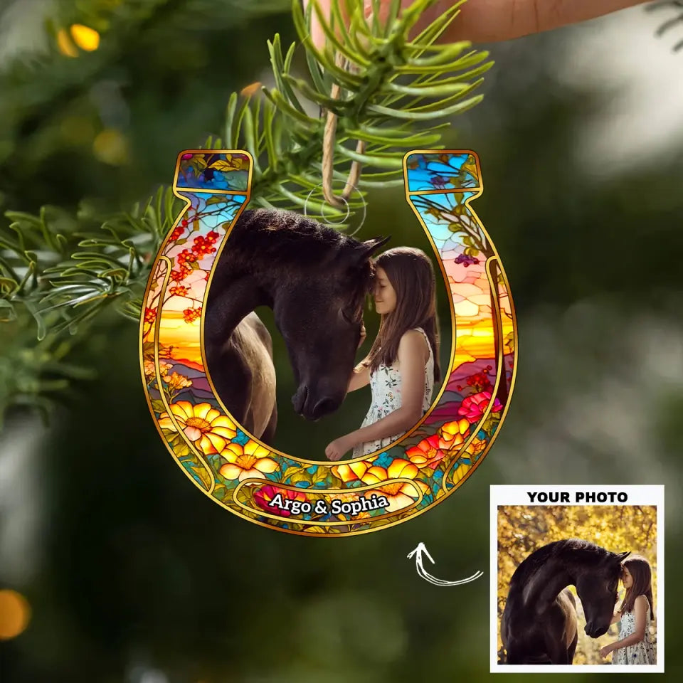 I Love My Horse - Personalized Custom Photo Mica Ornament - Memorial, Christmas Gift For Horse Lover AGCDM024