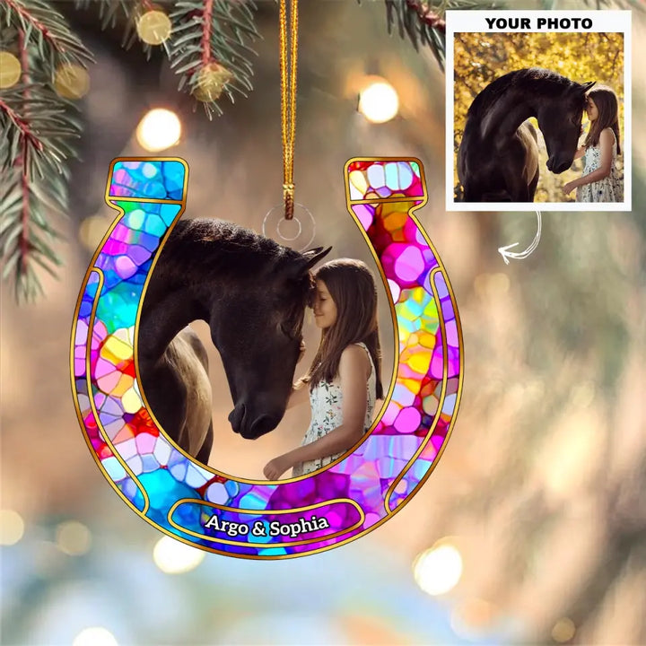 I Love My Horse - Personalized Custom Photo Mica Ornament - Memorial, Christmas Gift For Horse Lover AGCDM024