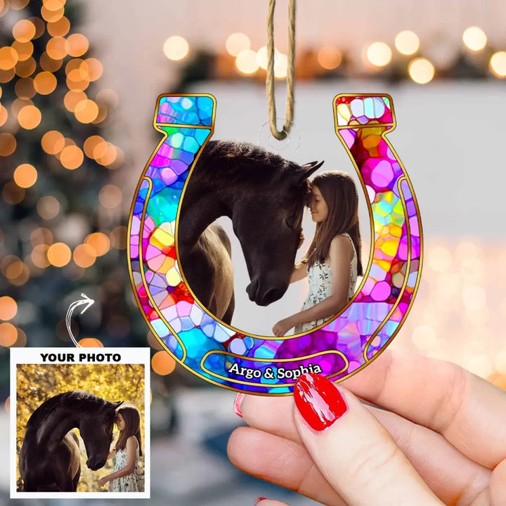I Love My Horse - Personalized Custom Photo Mica Ornament - Memorial, Christmas Gift For Horse Lover AGCDM024