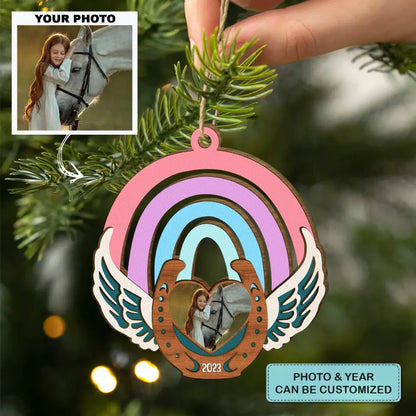 Until We Meet Again - Personalized Custom Wood Ornament - Memorial Gift For Horse Lover, Horse Mom, Horse Dad, Horse Owner