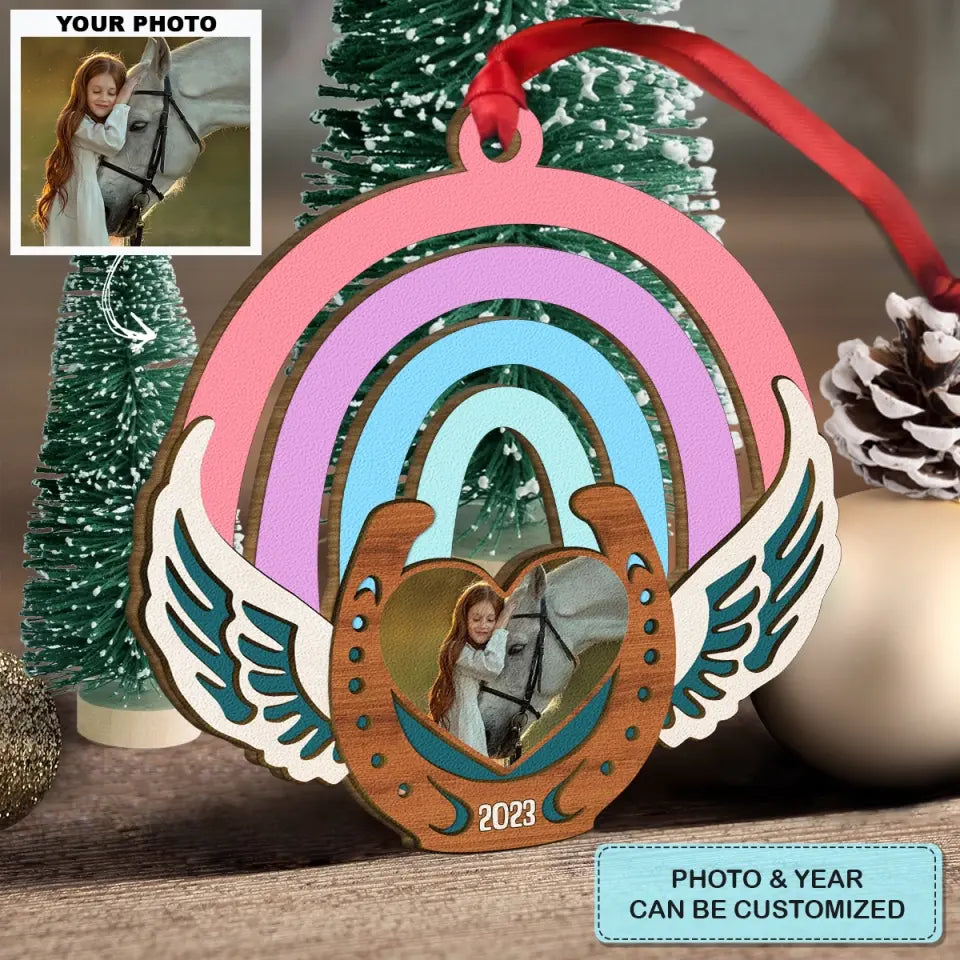 Until We Meet Again - Personalized Custom Wood Ornament - Memorial Gift For Horse Lover, Horse Mom, Horse Dad, Horse Owner
