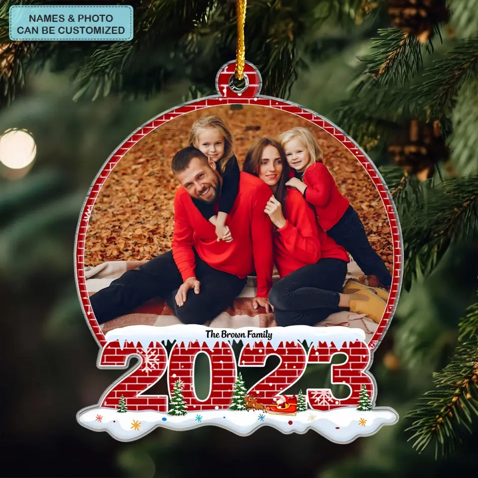 2023 Christmas Upload Photo - Personalized Custom Photo Mica Ornament - Christmas Gift For Family Members, Family