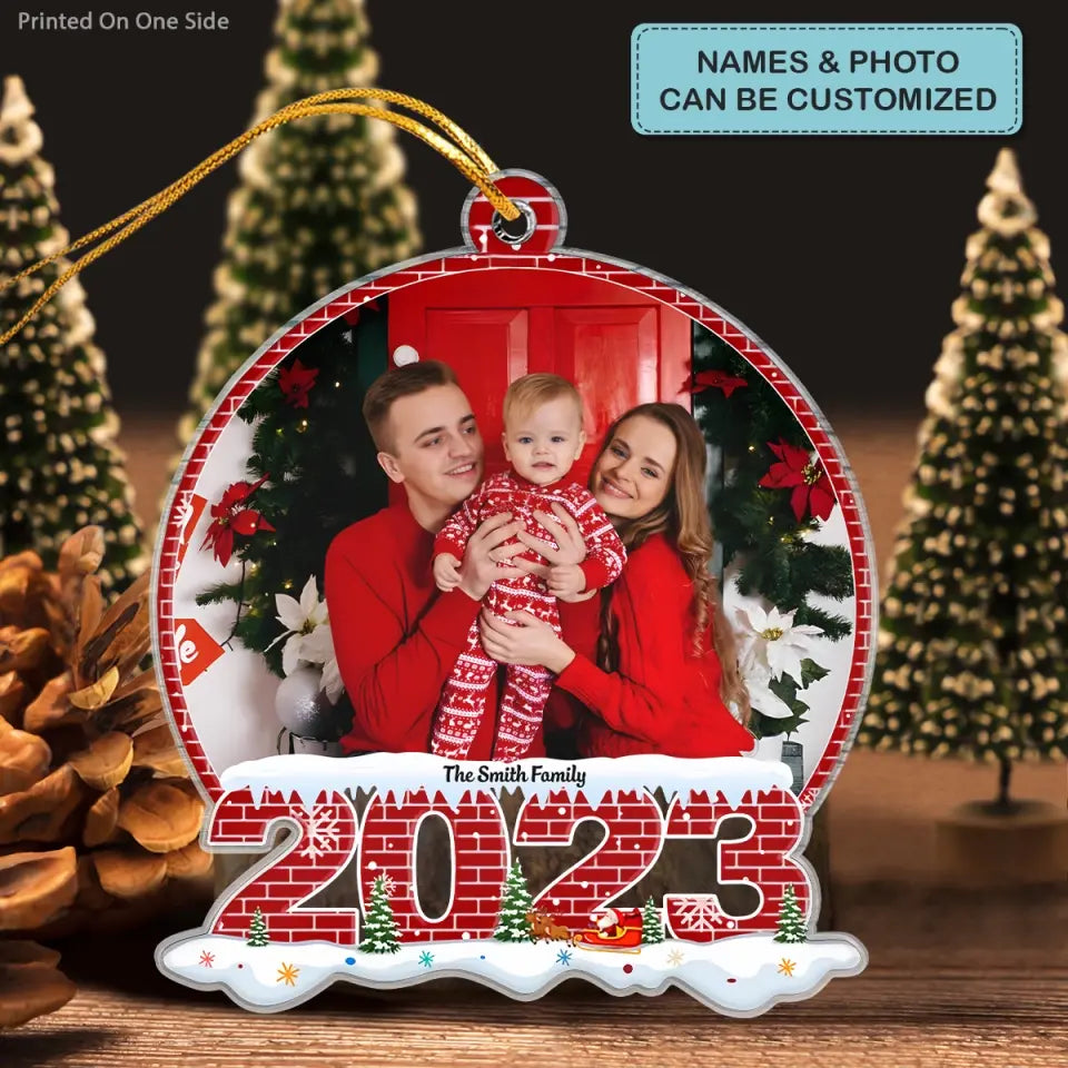 2023 Christmas Upload Photo - Personalized Custom Photo Mica Ornament - Christmas Gift For Family Members, Family