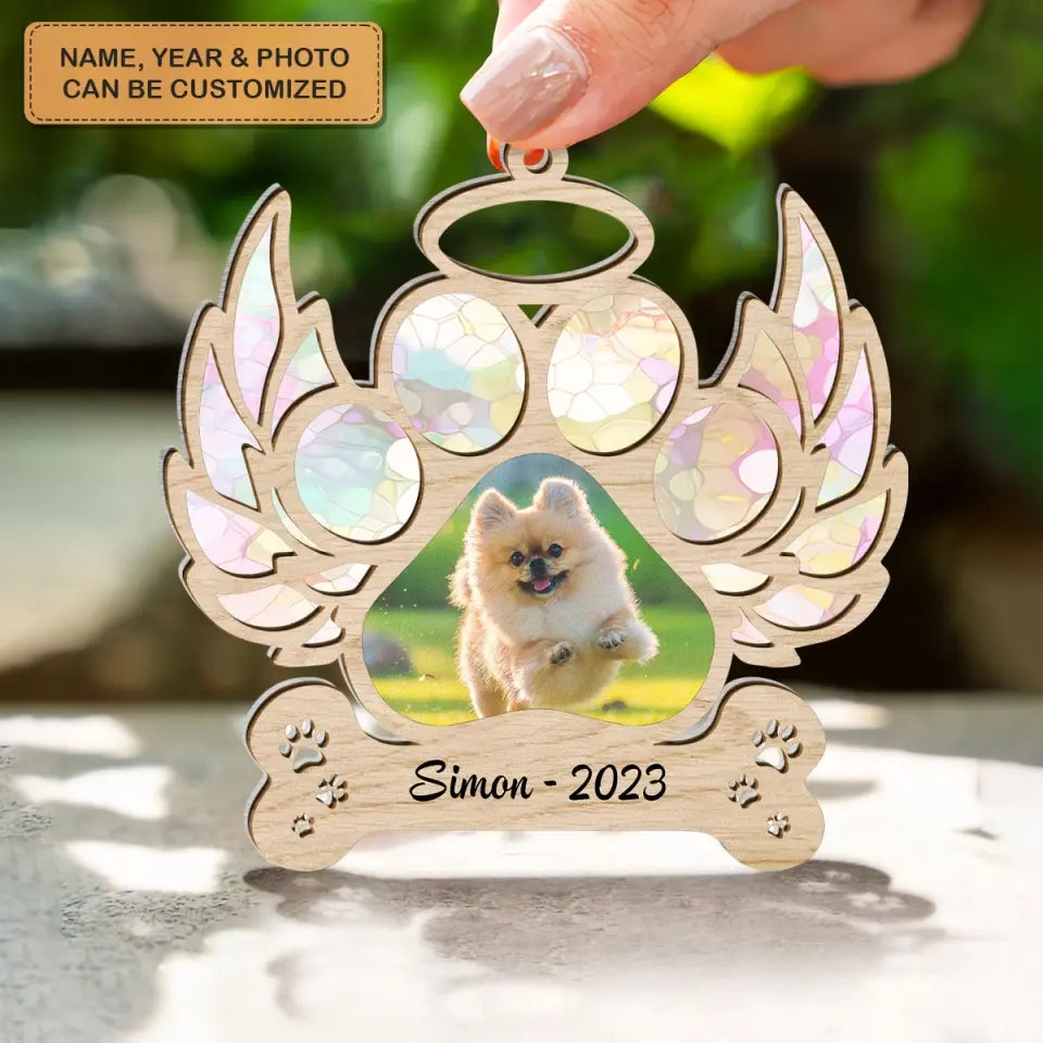I Miss You - Personalized Custom Suncatcher Layer Mix Ornament - Christmas, Memorial Gift For Dog Mom, Dog Dad, Cat Mom, Cat Dad