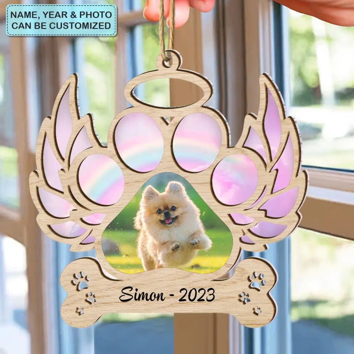 I Miss You - Personalized Custom Suncatcher Layer Mix Ornament - Christmas, Memorial Gift For Dog Mom, Dog Dad, Cat Mom, Cat Dad