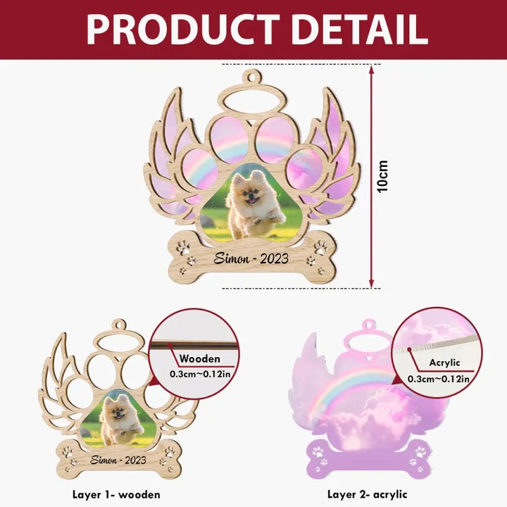 I Miss You - Personalized Custom Suncatcher Layer Mix Ornament - Christmas, Memorial Gift For Dog Mom, Dog Dad, Cat Mom, Cat Dad