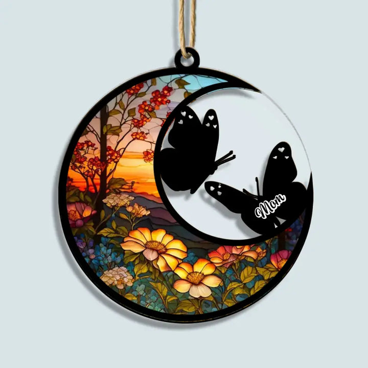 I Am Always With You Butterfly - Personalized Custom Suncatcher Layer Mix Ornament - Memorial Gift For Family, Family Members