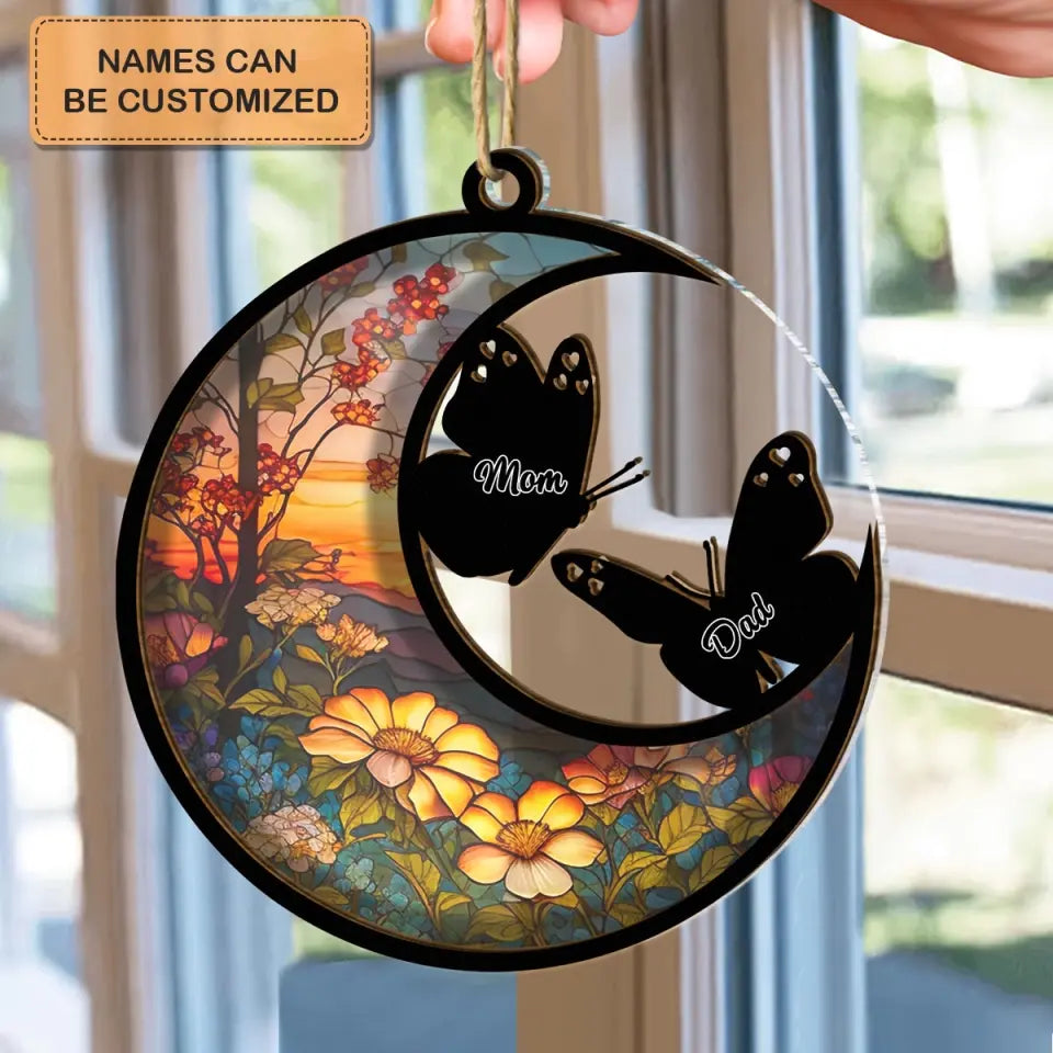 I Am Always With You Butterfly - Personalized Custom Suncatcher Layer Mix Ornament - Memorial Gift For Family, Family Members