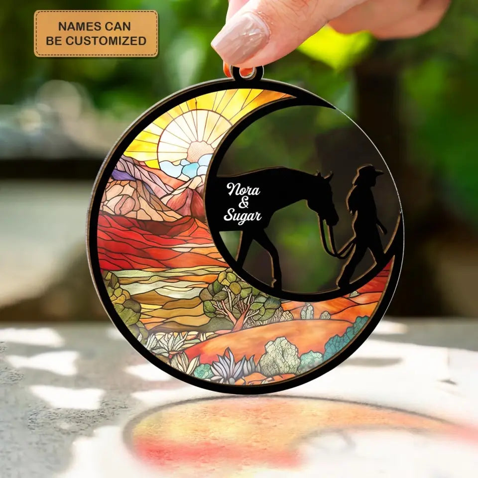 Horse Mom - Personalized Custom Suncatcher Layer Mix Ornament - Christmas Gift For Horse Lovers