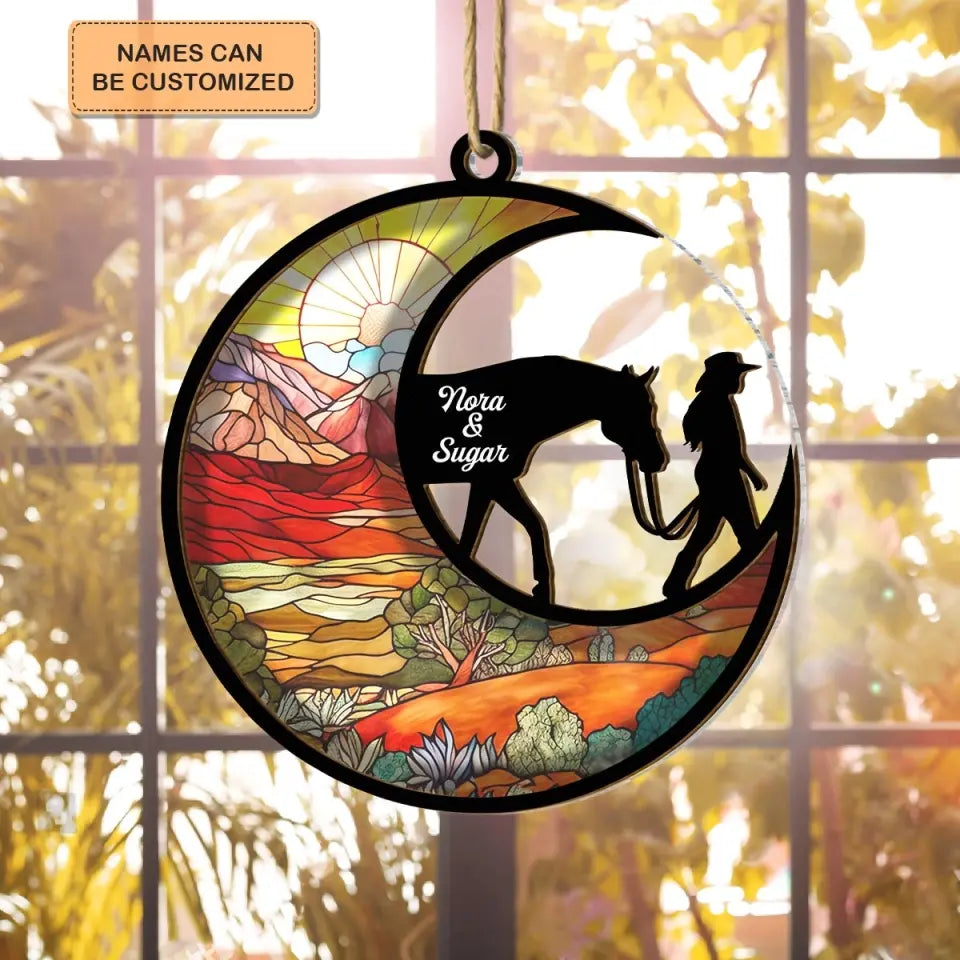 Horse Mom - Personalized Custom Suncatcher Layer Mix Ornament - Christmas Gift For Horse Lovers