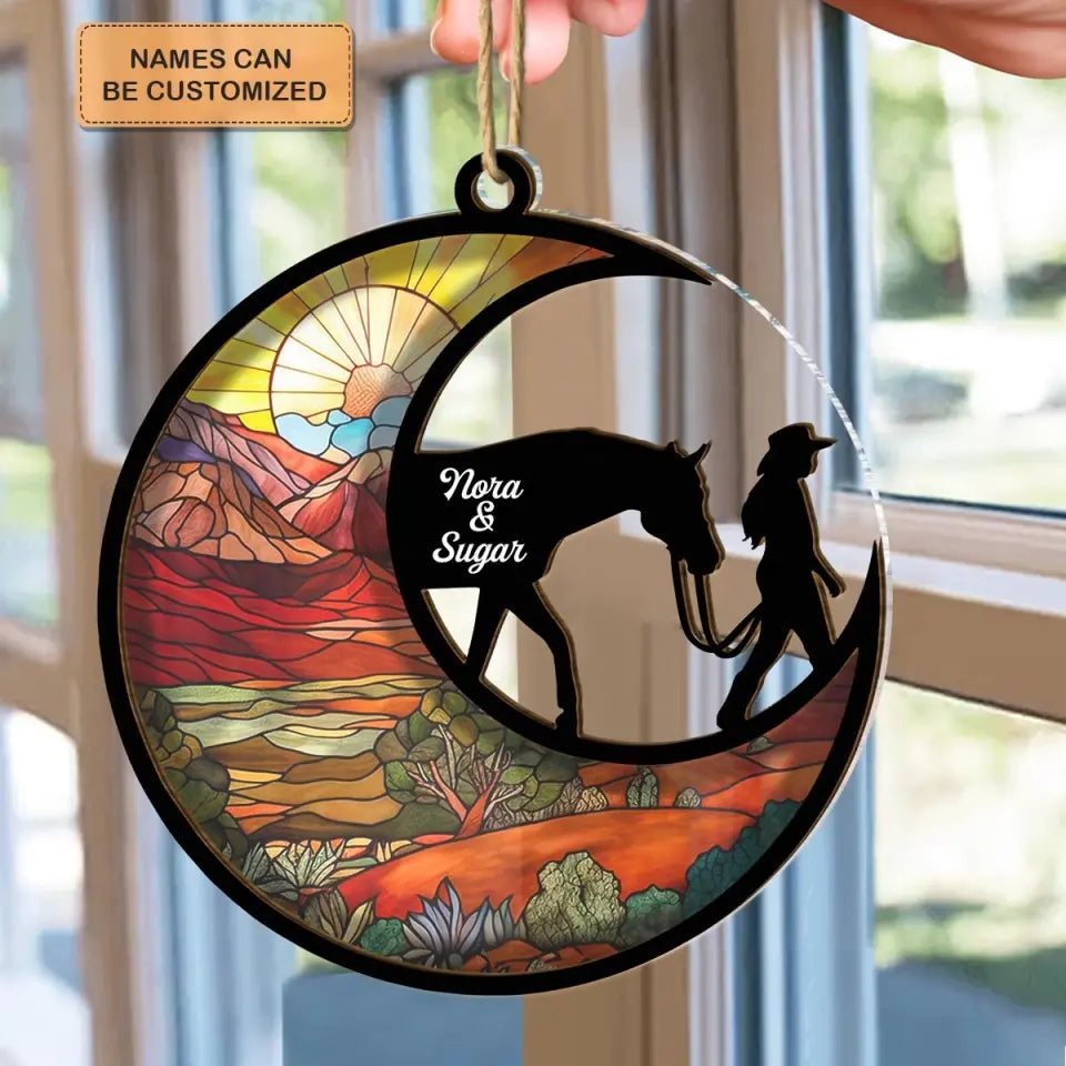 Horse Mom - Personalized Custom Suncatcher Layer Mix Ornament - Christmas Gift For Horse Lovers