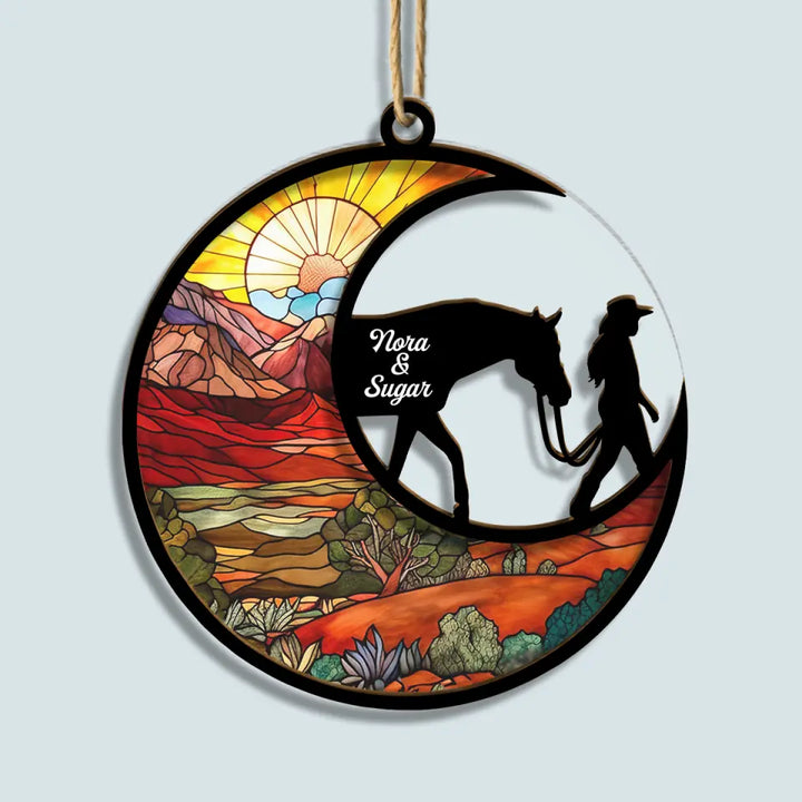 Horse Mom - Personalized Custom Suncatcher Layer Mix Ornament - Christmas Gift For Horse Lovers