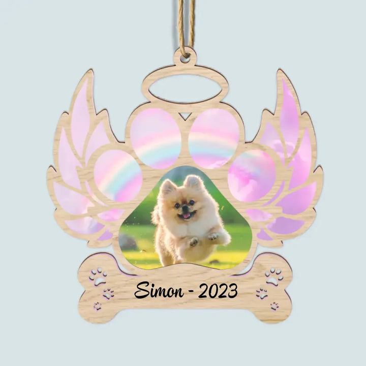 I Miss You - Personalized Custom Suncatcher Layer Mix Ornament - Christmas, Memorial Gift For Dog Mom, Dog Dad, Cat Mom, Cat Dad