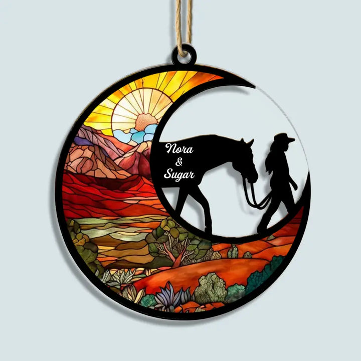 Horse Mom - Personalized Custom Suncatcher Layer Mix Ornament - Christmas Gift For Horse Lovers